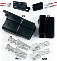 Delphi Metri-Pack 56 Series 2 Pin Connector w/14-16 AWG Male and Female Terminal (Pack of 3 Set)