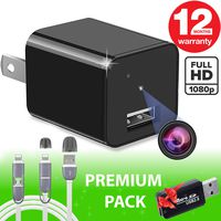 Spy Camera - Hidden Camera - Premium Pack - Best Spy Charger - 1080P Wide Angle - USB Hidden Camera - Hidden Spy Camera - Hidden Nanny Cam - Hidden Spy Cam - Hidden Cam - Surveillance Camera Full HD