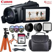 Canon Vixia HF W10 Waterproof Camcorder w/ 32gb Transcend Memory Card + Wide and Telephoto Lens & Exclusive Accessory Bundle