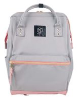 Kah&Kee Polyester Travel Backpack Functional Anti-theft School Laptop for Women Men (Light GreyPink, Large)