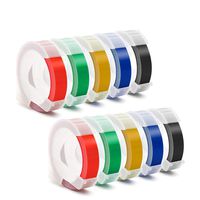 3D Plastic Embossing Label Tape Compatible DYMO Embossing Label Makers,3/8''x 9.8' Replacement Manual Label Tape for DYMO Embossing Office Mate II 1540 and Embossing Label Makers 1011 1610 (10 Rolls)