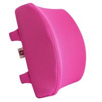 LoveHome Memory Foam Lumbar Support Back Cushion with 3D Mesh Cover Balanced Firmness for Lower Back Pain Relief - Ideal Back Pillow for Office Chair and Car Seat - Pink