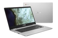 Asus Chromebook C423NA-DH02 14.0" HD NanoEdge Display, 180 Degree, Intel Dual Core Celeron Processor, 4GB RAM, 32GB eMMC Storage, Silver Color