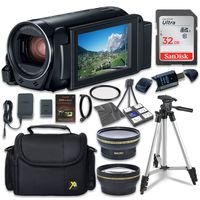 Canon VIXIA HF R80 Camcorder with Sandisk 32 GB SD Memory Card + 2.2X Telephoto Lens + 0.42x Wideangle Lens + Extra Accessory Bundle