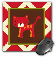 3dRose LLC 8 x 8 x 0.25 Cute Tiger Whimsical Children's Art Animals Mouse Pad (mp_79251_1)