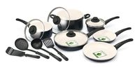 GreenLife CW0004970 Soft Grip Absolutely Toxin-Free Healthy Ceramic Nonstick Dishwasher/Oven Safe Stay Cool Handle Cookware Set, 14-Piece, Black