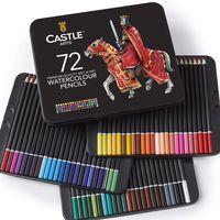 Castle Art Supplies 72 Watercolor Pencils Set for Adults and Professionals - Premium Artist Lead with Vibrant Colors and Beautiful Blending Effects with Water