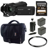 Panasonic HC-VX981K 4K Ultra HD Camcorder w/Wasabi 2 Batteries & Charger Bundle