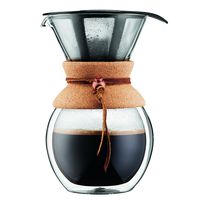 BODUM 11682-109 Pour Over Coffee Maker Grip, 8 Cup, 34 Ounce, Double Wall Cork