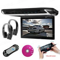 XTRONS 10" HD Digital TFT Monitor Car Roof Flip Down Overhead DVD Player Touch Panel Game Disc HDMI Port Black IR Headphones Included Grey