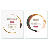 ADVANTUS 11" x 14" Canvas Motivational Prints, Coffee, Set of 2 (91106)