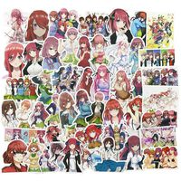 Kawaii Anime Laptop Stickers 50pcs Pack Cute Vinyl Skateboard Water Bottle Computer Travel Case Guitar Snowboard Luggage Car Bike Phone Graffiti Decal (The Quintessential Quintuplets)