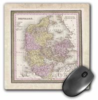 3dRose LLC 8 x 8 x 0.25 Inches Old Denmark Map of 1850 Mouse Pad (mp_56943_1)