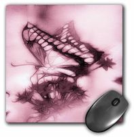 3dRose LLC 8 x 8 x 0.25 Inches Mouse Pad, Pink Butterfly (mp_11757_1)