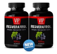 Resveratrol with Natural Grape Seed Extract and Antioxidant - to Promote Nerves System Support and Well-Being (2 Bottles 120 Capsules)