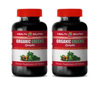 antioxidant Supplement Anti Aging - Greens Organic Complex - Dietary Supplement - Strawberry Extract Supplement - 2 Bottles 120 Tablets