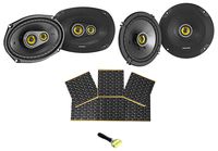 (2) Kicker 46CSC654 6.5"+(2) Kicker 46CSC6934 6x9 Car Audio Speakers + Rockmat