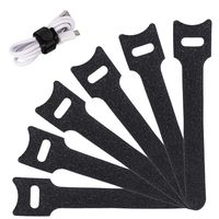 Reusable Cable Ties Management Straps -(20 Piece) 6 Inch Strong &Microfiber fastening cloth, Adjustable Fastener Cable Strap Hook and Loop Cord Ties, Black.