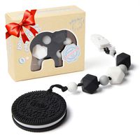 Teething Toys for Babies 6-12 Months BPA Free Silicone - Very Cute and Highly Effective Pain Relief Cookie Teether Toy with Pacifier Clip - Best Valentine Gifts for Stylish Baby Boy or Girl Teethers