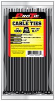 Pro Tie B8LD1000 8.1-Inch Light Duty Standard Cable Tie, UV Black Nylon, 1000-Pack