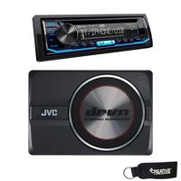 JVC KD-T700BT CD Receiver w/Bluetooth,USB, Pandora, Spotify, 13-Band EQ & JVC CW-DRA8 drvn 8" Compact Powered Subwoofer