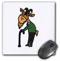 3dRose Funny Old Goat Original Art Mouse Pad, 8" x 8" (mp_218741_1)