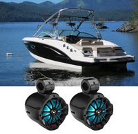 (2) Boss B62RGB 6.5" LED Swivel Marine Wakeboard Tower Boat Speakers w/Bluetooth