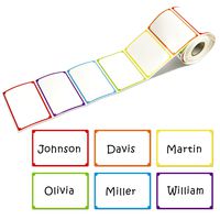 300pcs 6 Colors Plain Name tag Labels with Perforated Line for School Office Home (3.5"x2.2" Each)