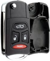 KeylessOption Keyless Entry Remote Fob Car Button Pad Flip Key Shell Case Housing Uncut Blank Ignition Blade