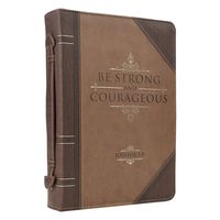 Antique Book "Be Strong & Courageous" Bible / Book Cover - Joshua 1:9 (Large)