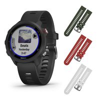 Garmin Forerunner 245 GPS Running Smartwatch with Included Wearable4U 3 Straps Bundle (Black Music 010-02120-20, Khaki/Red/White)