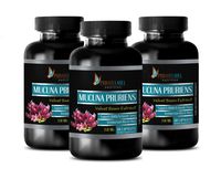 Brain Health Supplement Natural - MUCUNA PRURIENS 350 MG - Velvet Beans Extract - Digestion Support Supplements - 3 Bottles 180 Capsules