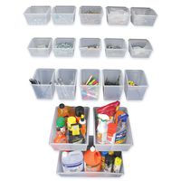 Proslat 03250 Probin Storage Bin Kit Designed for PVC Slatwall, 18-Piece