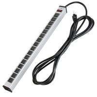 Bestten 16 Outlet Heavy Duty Metal Power Strip with 15-Foot Cord, ETL Certified, Silver