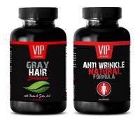 Anti-Aging Blend - Gray Hair Solution - Anti Wrinkle Formula - resveratrol Extract - 2 Bottles (60 Capsules + 60 Capsules)