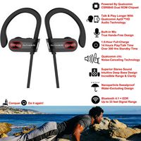 Raskalware Titanium Series Wireless Bluetooth Stereo Headphones w/ Mic, Sweatproof, Supreme Bass, Noise & Echo Cancelling, Enhanced Battery for Up to 12 - 14 Hrs Playback 300 Hrs Standby time