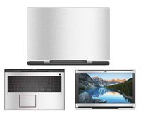 decalrus - Protective Decal for Dell Inspiron i7577 / 7577 (15.6" Screen) Laptop Silver Texture Brushed Aluminum Skin case Cover wrap BAdellInspironi7577Silver