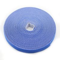Saisn Reusable Fastening Tape Cable Ties 3/4 Inch Double Side Hook Roll (10 Yard, Blue)