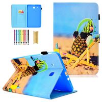 LittleMax Galaxy Tab E 9.6 Case, Slim Fit Folio Flip Synthetic Leather Protective Card Slots Cover for Galaxy Tab E 9.6" SM-T560 Tablet - Pineapple