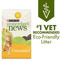 Purina Yesterday's News Non Clumping Paper Cat Litter, Unscented Low Tracking Cat Litter - 30 lb. Bag