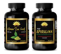 Energy Supplements for Men - Green Tea Extract - SPIRULINA - spirulina chlorella Powder - Combo (2 Bottles)