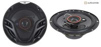 Pair Alphasonik AS26 6.5 inch 350 Watts Max 3-Way Car Audio Full Range Coaxial Speakers with Universal Mounting Holes for Easy Installation and Grills Included