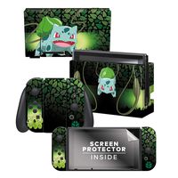 Controller Gear Officially Licensed Nintendo Pokémon Switch Skin & Screen Protector "Bulbasaur Elemental Set 1"