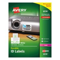 Avery Durable White Cover up ID Labels for Laser Printers, 1.25" x 1.75",  Pack of 1600 (6576)