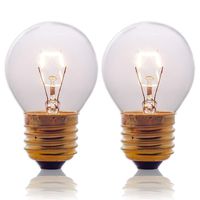 Oven Light Bulbs - 40 Watt Appliance Replacement Bulbs for Oven, Stove, Refrigerator, Microwave. Incandescent - High Temp G45 E26/E27 Socket. Medium Brass Lead-Free Base - 400 Lumens - Clear. 2 Pack