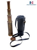 Antique Pirate Navigation Telescope Brass in leather case By Nauticalmart