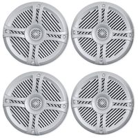(4) Rockville RMSTS65S 6.5" 1600w Waterproof Marine Boat Speakers 2-Way Silver
