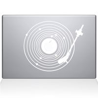 The Decal Guru 2065-MAC-15X-W Record Universe Decal Vinyl Sticker, White, 15\" MacBook Pro (2016 & Newer)