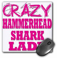 3dRose Crazy Hammerhead Shark Lady - Mouse Pad, 8 by 8 inches (mp_175095_1)