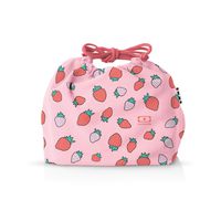 monbento - MB Pochette graphic Strawberry Bento lunch bag - Polyester lunch tote - Suitable for MB Original MB Square & MB Tresor Bento boxes